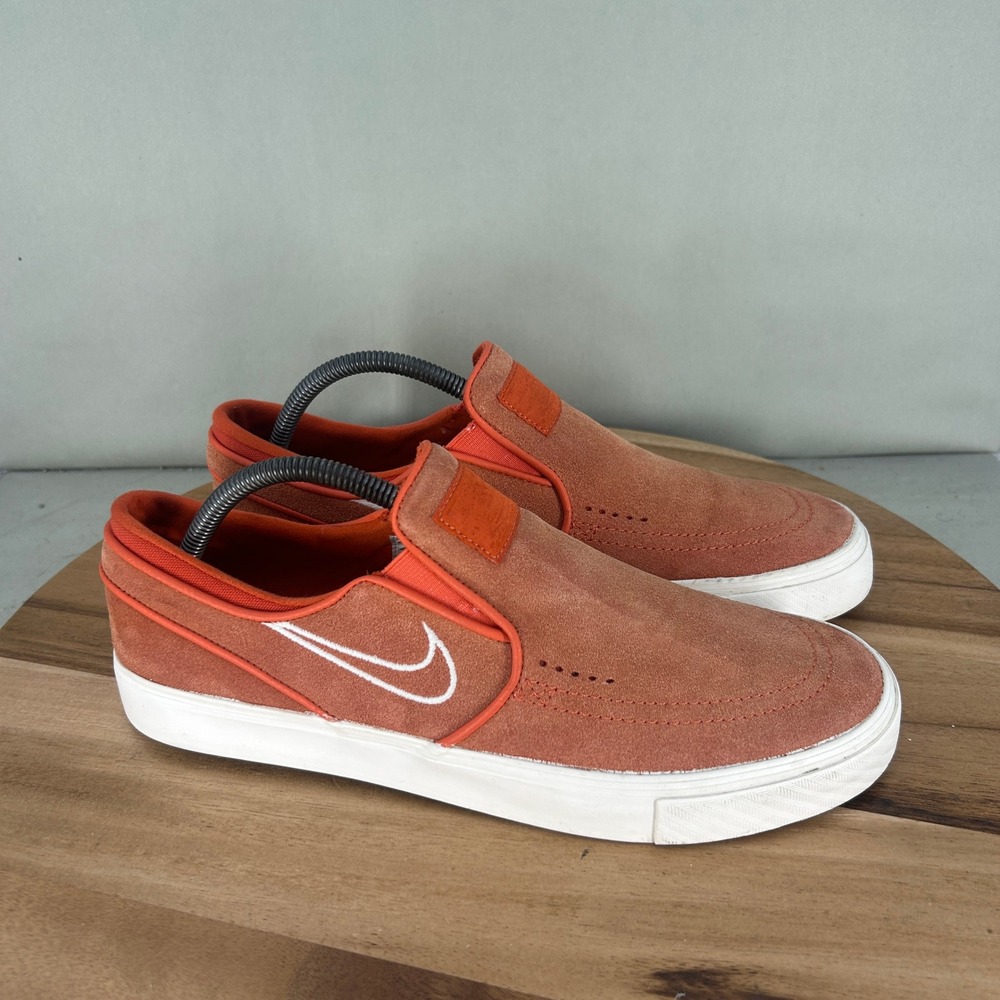 Nike SB Stefan Janoski Slip On Orange Suede Skate Shoes AR4883-801 Mens Size 10